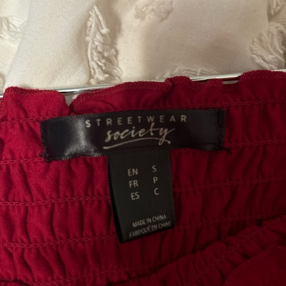 Red Ruched Tube Top - Picture 3 of 3